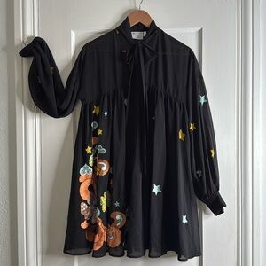 ASOS Design Embroidered Chiffon Babydoll Dress, Size 4